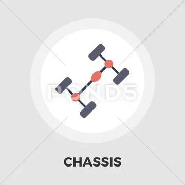 Chassis car flat icon Stock Illustration