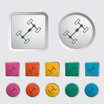 Chassis car single icon. Stock Illustration