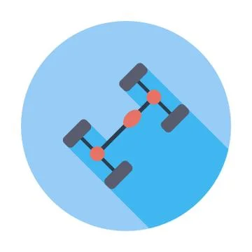 Chassis car single icon. Illustrazione stock