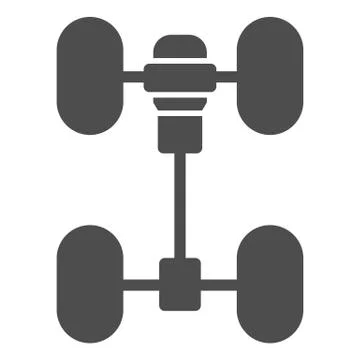 Chassis car solid icon. Automobile wheels mechanism vector illustration isolated Stockillustratie