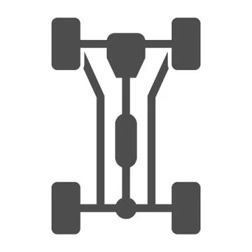 Chassis car solid icon. Car wheels vector illustration isolated on white 스톡 일러스트