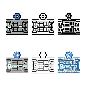 Chassis concepts selection car color icon vector Stock Illustration