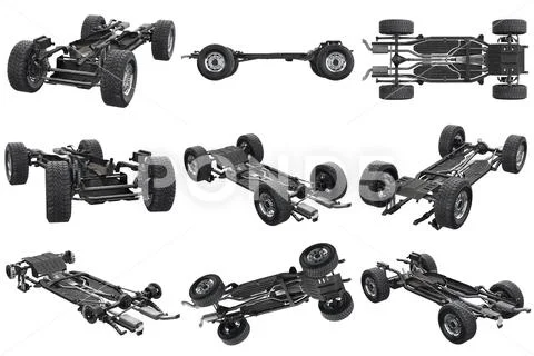 Chassis frame car set Stock Illustration