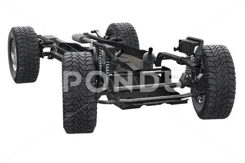 Chassis frame dirt wheel Stock Illustration
