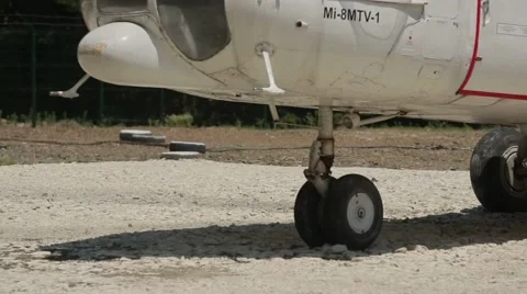The chassis of helicopter Mi-8 off the ground. Stock Footage 63831929