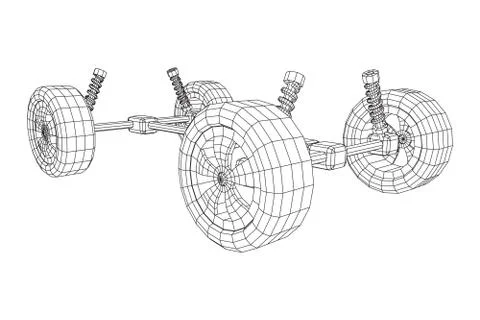 Chassis steering rack. Auto service repair car concept. Illustrazione stock