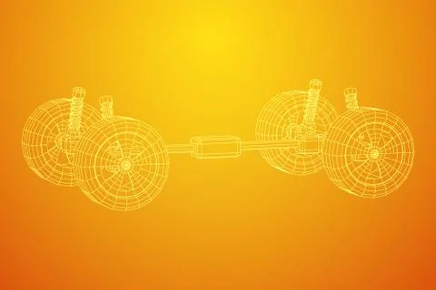 Chassis steering rack. Auto service repair car concept. Stock Illustration