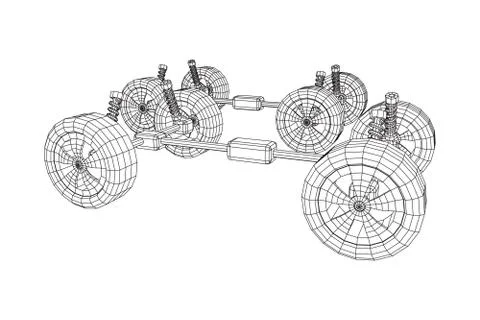 Chassis steering rack. Auto service repair car concept. Stock Illustration