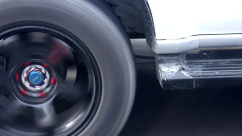 Chassis with wheels of a moving car Stock Footage 269300440