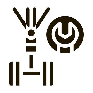 Chassis Wrench Icon Vector Glyph Illustration Stock Illustration