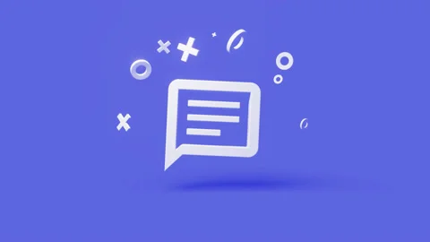 Chat 3d icon on a simple blue background 4k seamless animation loop Stock Footage 202119496