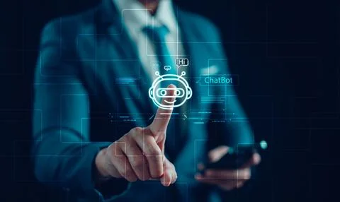 Chat AI concept, Artificial Intelligence, Chatbot, Business use technology smart Foto stock