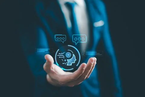 Chat AI concept, Artificial Intelligence, Chatbot, Business use technology sm Foto stock