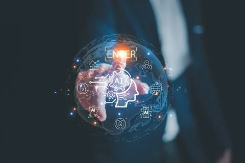 Chat AI concept, Artificial Intelligence, Chatbot, Business use technology sm Foto stock