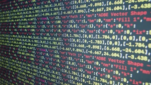 Chat AI generating Coding UX UI script code text on screen, HTML5 in editor for Stock Footage 244511717