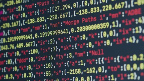 Chat AI generating Coding UX UI script code text on screen, HTML5 in editor for Stock Footage 255252962