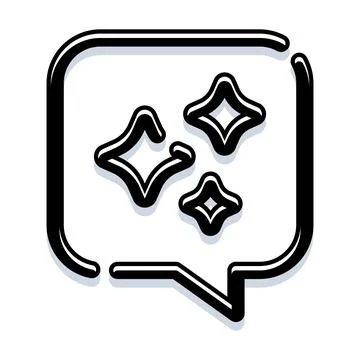 Chat ai intelligent message sparkling clean icon Stock Illustration