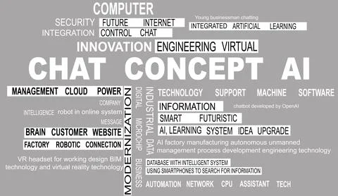 Chat with AI or Artificial Intelligence concept screensaver Stock Illustration