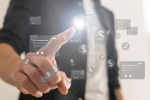 Chat with AI or Artificial Intelligence technology. Businessman using a laptop Stock Photos