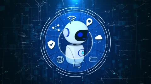 Chat with AI Technology Innovation concept or Artificial Intelligence data Stock Footage 277924089