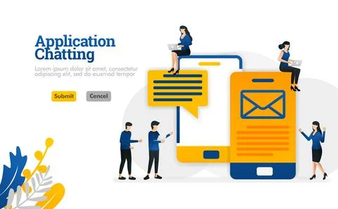 Chat and conversation applications for sending SMS and e-mail messages vector Stock Illustration