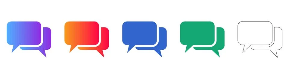 Chat and Messaging Bubble Icon Set Stock Illustration