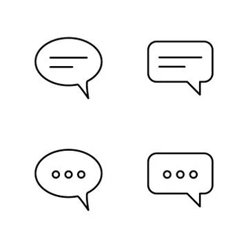 Chat and Speech Bubble Icons Set Stock Illustration