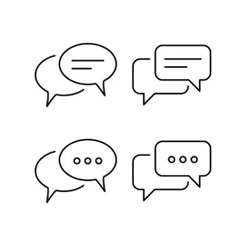 Chat and Speech Bubble Icons Set Stock Illustration