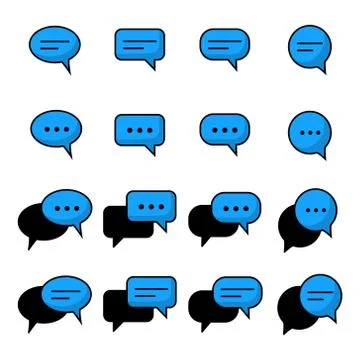 Chat and Speech Bubble Icons Set Stock Illustration