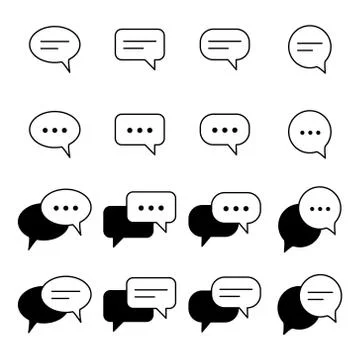 Chat and Speech Bubble icons Set Stock Illustration