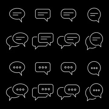Chat and Speech Bubble icons Set Stock Illustration