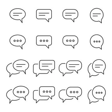 Chat and Speech Bubble icons Set Stock Illustration