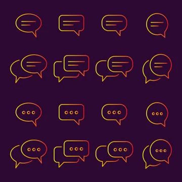 Chat and Speech Bubble icons Set Stock Illustration
