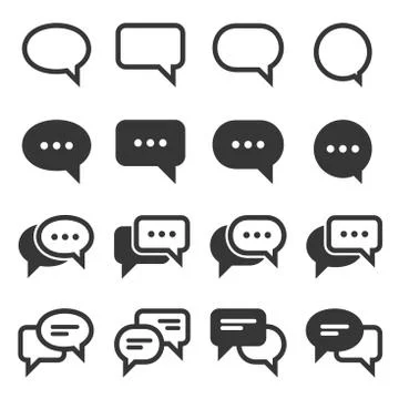 Chat and Speech Bubble Iicons Set on White Background. Vector イラスト素材