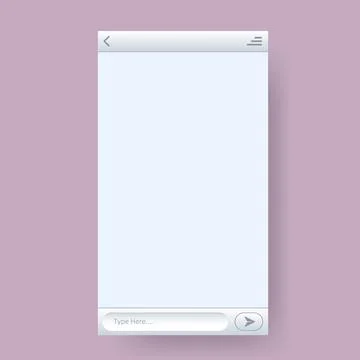 Chat Application User Interface Frame Template Design Stock Illustration