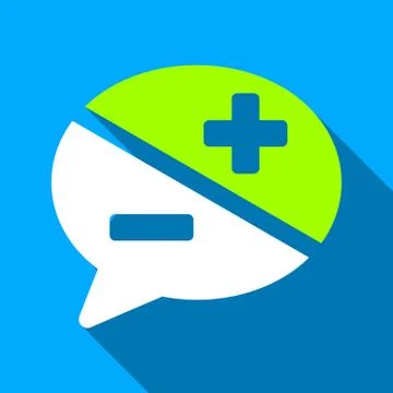 Chat Arguments Flat Long Shadow Square Icon Stock Illustration