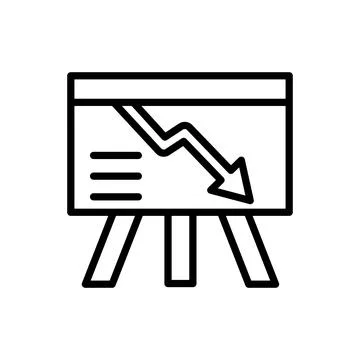 Chat arrow down icon. Simple line, outline vector elements of bankruptcy icons イラスト素材