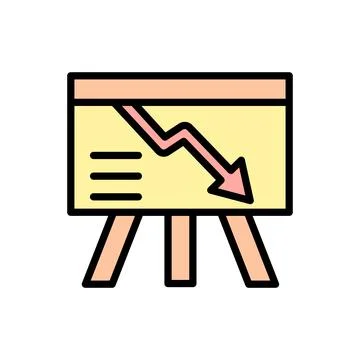 Chat arrow down icon. Simple color with outline vector elements of bankruptcy Illustrazione stock