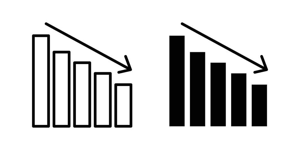 Chat arrow down icon symbol  illustration bundle in black colour Stock Illustration