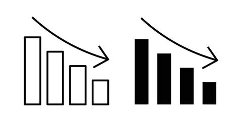 Chat arrow down icon symbol, outline icons Stock Illustration