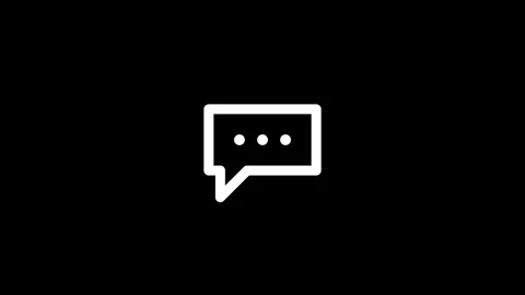 Chat Balloon Icon Animating on Black Background Видео 346323238