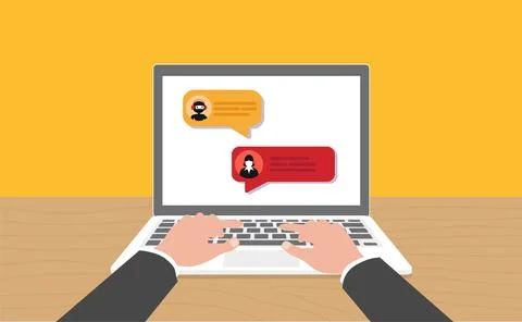 Chat bot ai and customer service support concept. Vector flat illustration. Stock Illustration