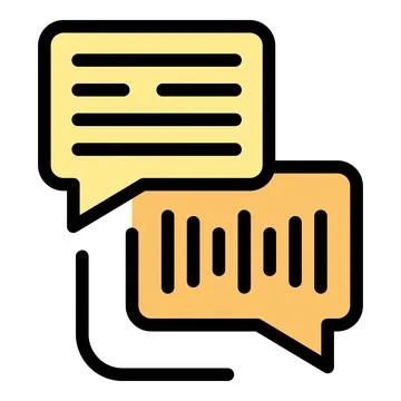 Chat bot answering with audio message icon representing ai assistant Illustrazione stock