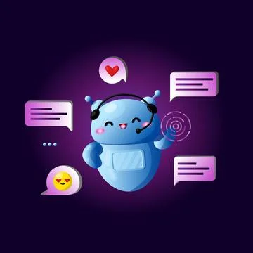 Chat bot Arteficial Intelligence assistant Stock Illustration