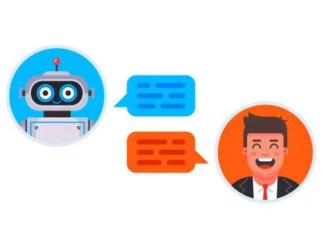 Chat bot automatically answers the client question. Stock Illustration