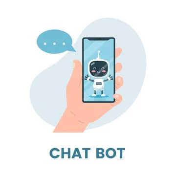 Chat bot clients support banner or emblem, flat vector illustration isolated. イラスト素材
