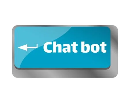 Chat bot . Close up of keyboard, enter computer key. Stock Illustration