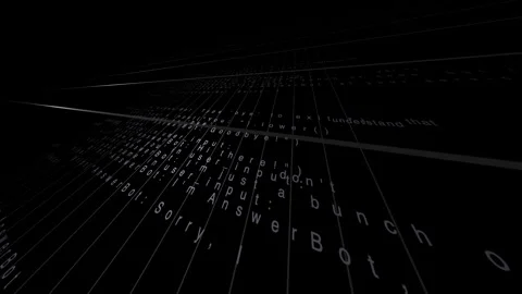 Chat bot code artificial intelligence automated machine learning matrix Stock Footage 313267321