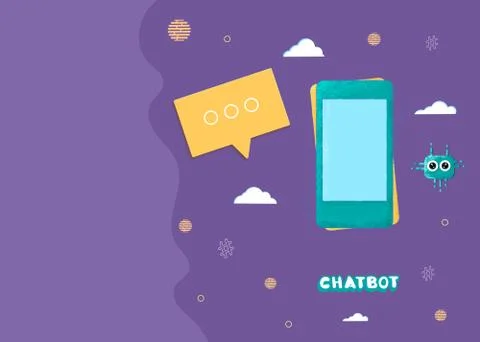 Chat bot composition with empty space. Virtual assistance elements. Vector il Ilustración de archivo