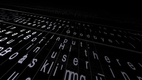 Chat bot computer code artificial intelligence machine learning script Stock Footage 313267170